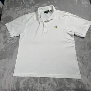 Amen Corner Polo Shirt Mens Large White Masters Golf Pima Cotton Short Sleeve